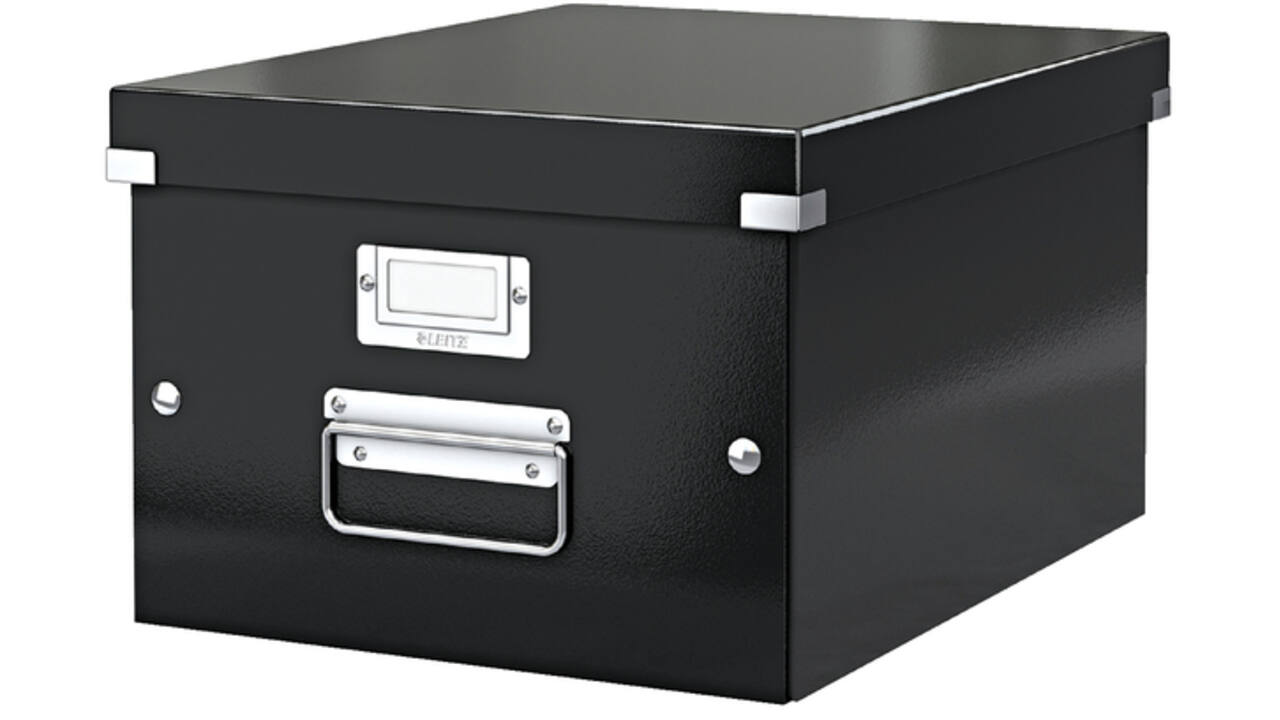 Opbergdoos Leitz WOW Click & Store middel 281x200x370mm zwart