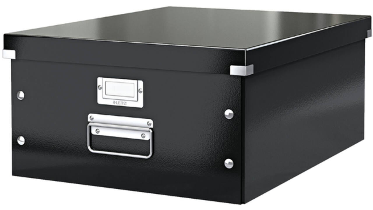 Opbergdoos Leitz WOW Click & Store groot 369x200x482mm zwart