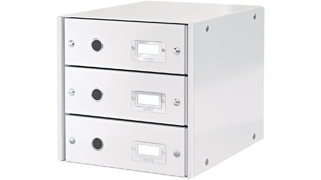Ladenkast Leitz WOW Click & Store 3 laden wit