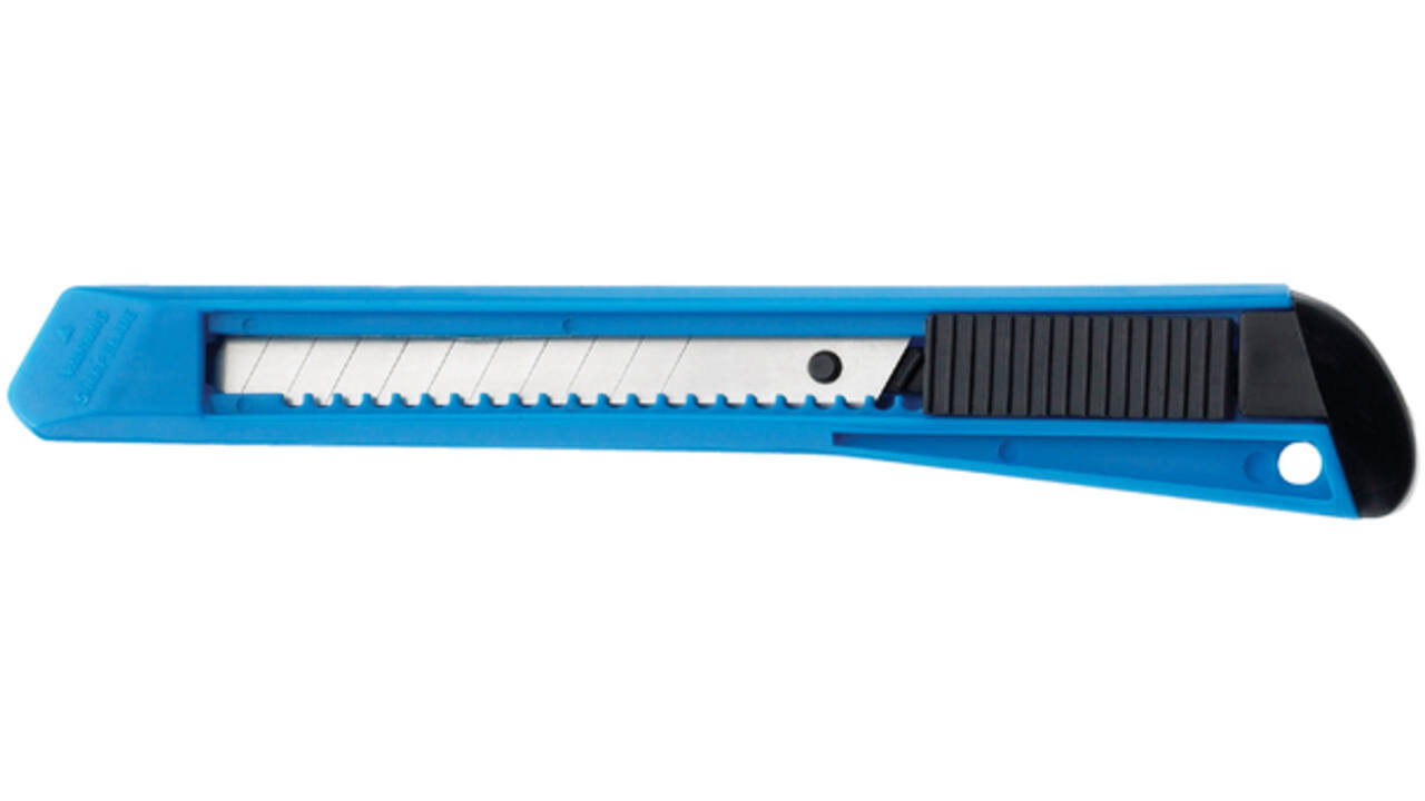Snijmes Westcott office 9mm met schuifsluiting blauw
