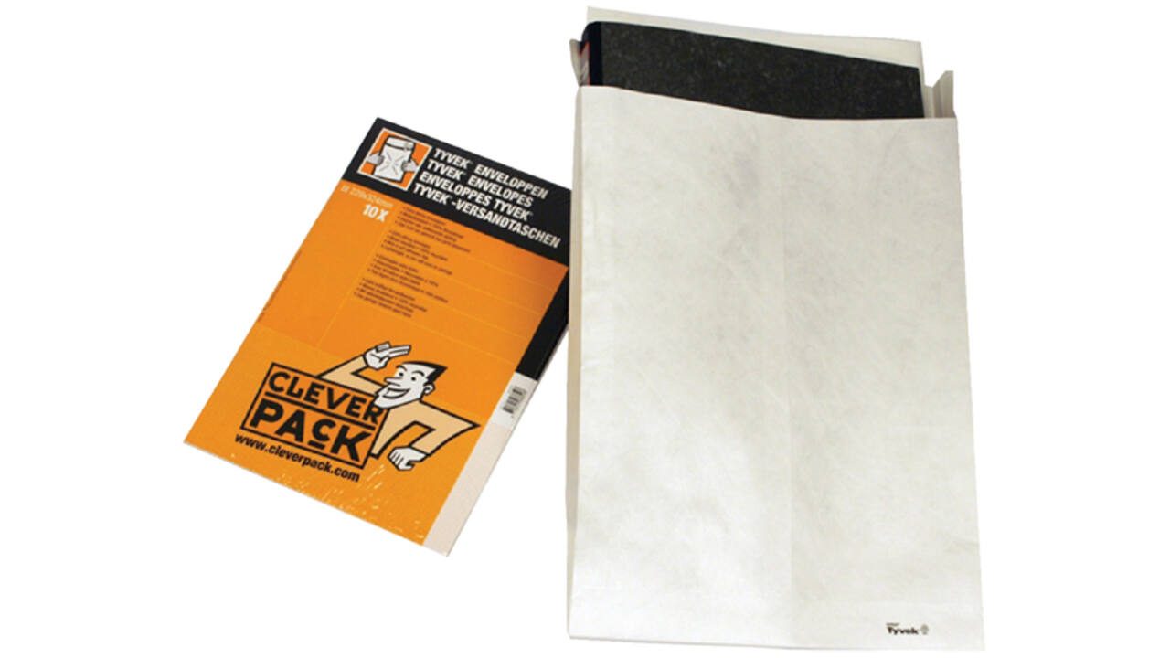 Envelop CleverPack Tyvek C4 229x324mm zelfklevend wit pak à 10 stuks