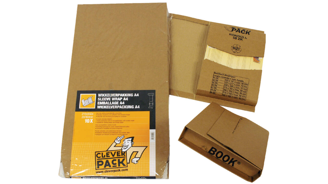 Wikkelverpakking CleverPack A4 zelfklevend bruin pak à 25 stuks