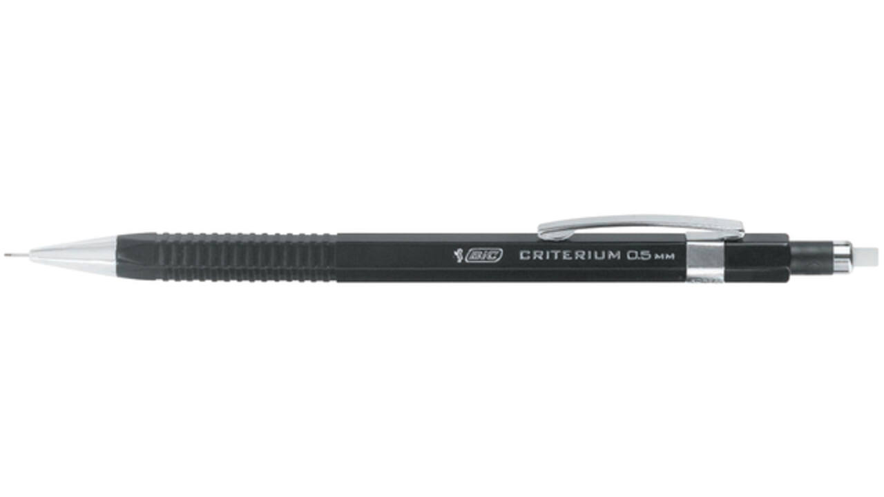 Vulpotlood Bic Criterium HB 0.5mm met gum metalen clip