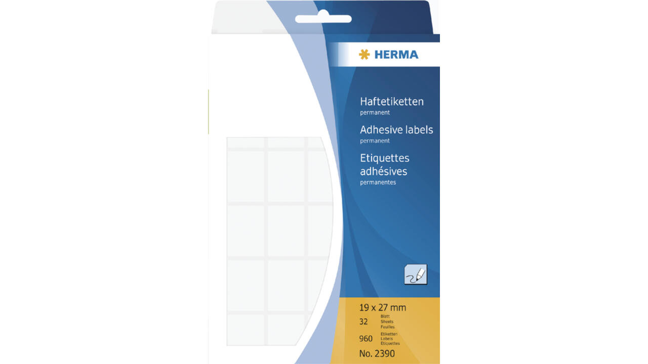 Etiket HERMA 2390 19x27mm wit 960 stuks