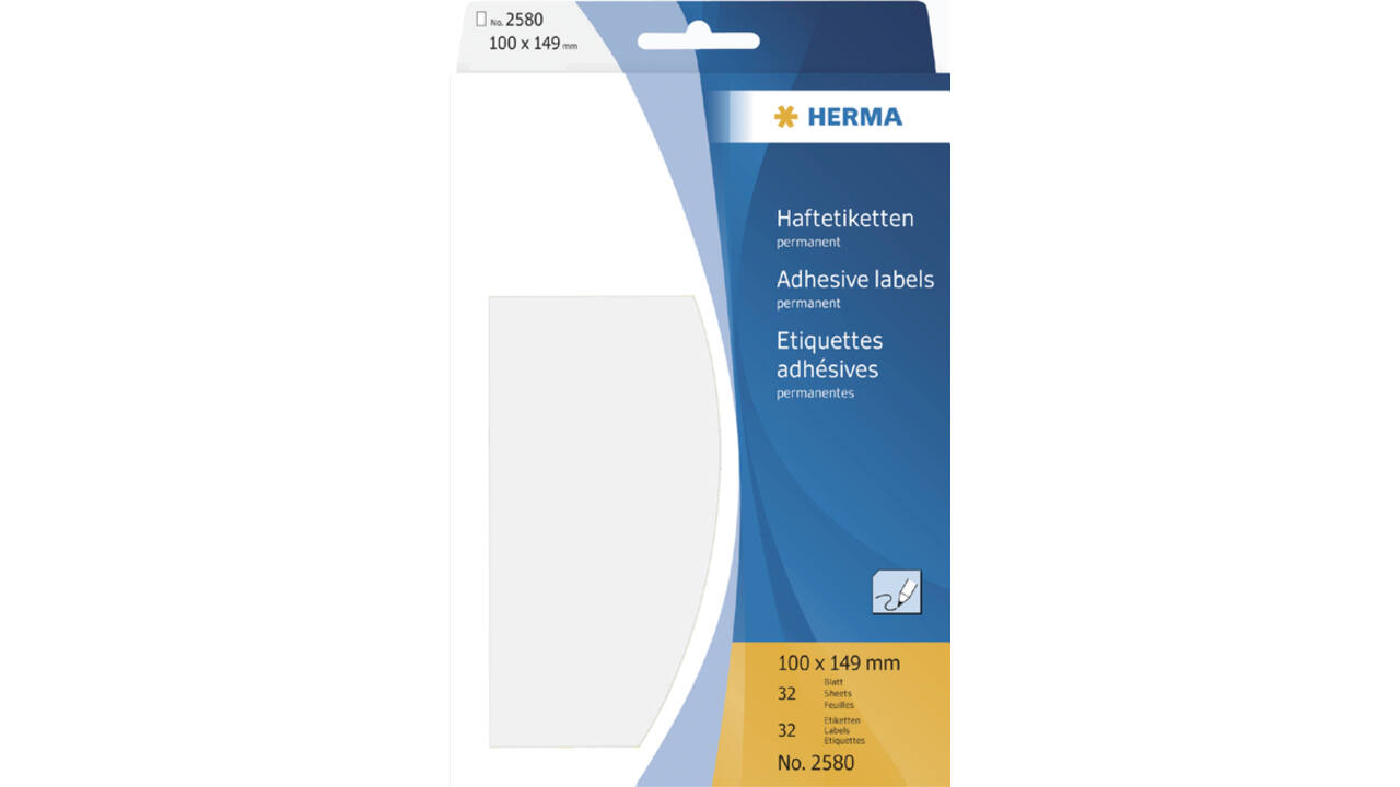 Etiket HERMA 2580 100x149mm wit 32 stuks