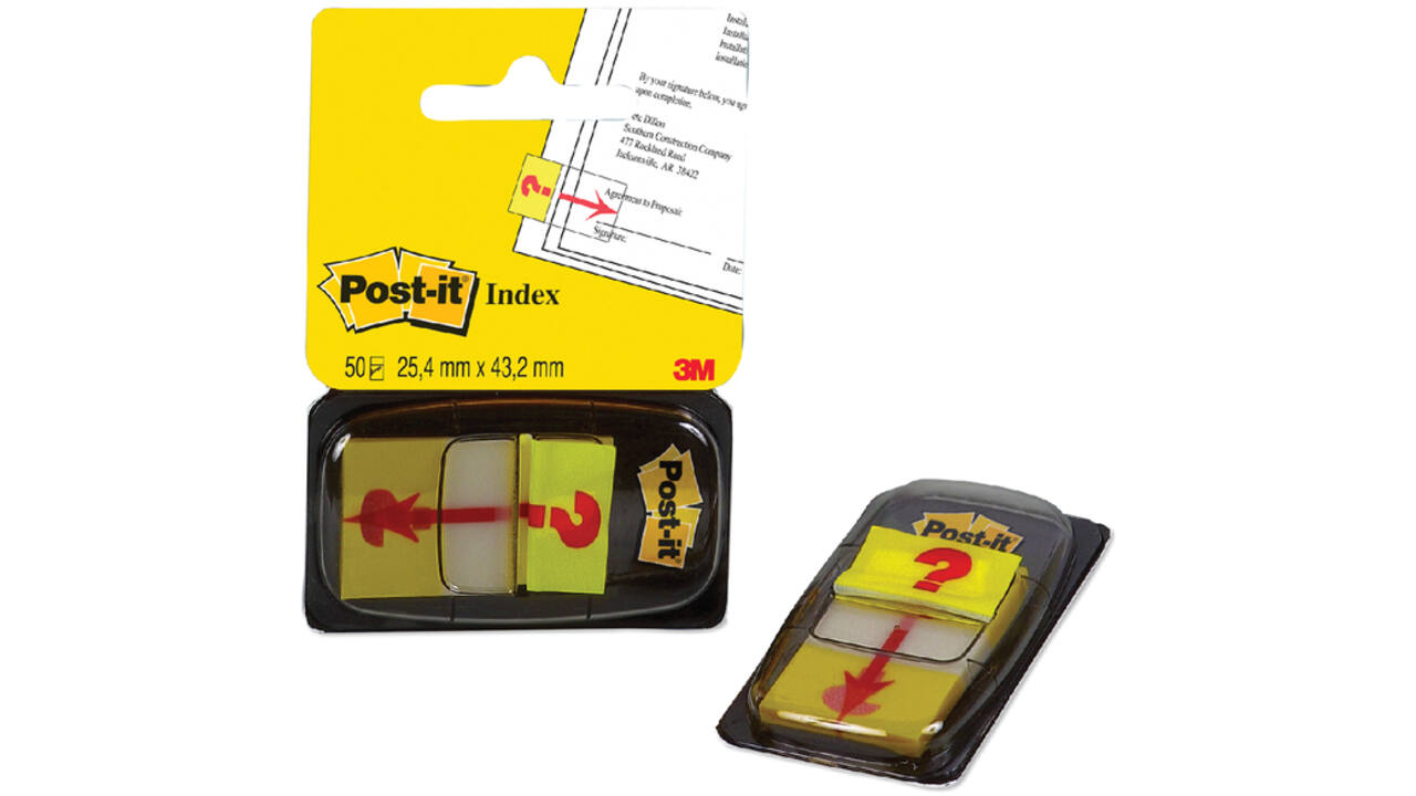 Indextabs Post-it 68031 25,4x43.2mm " hier ondertekenen" geel