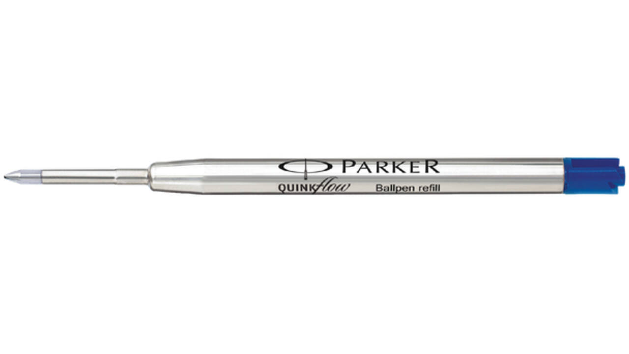 Balpenvulling Parker Quinkflow medium blauw blister à 1 stuk