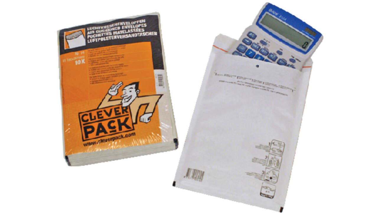Envelop CleverPack luchtkussen nr14 180x265mm wit pak à 10 stuks
