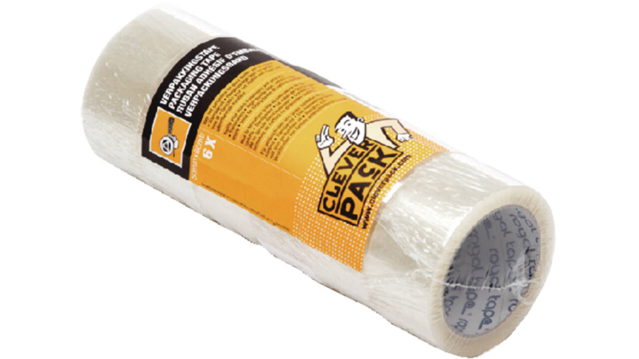 Verpakkingstape CleverPack 48mmx66m transparant PP pak à 6 rol
