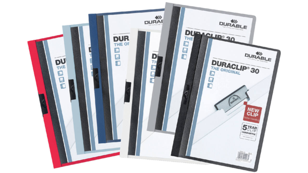 Klemmap Durable Duraclip A4 3mm 30 vellen antraciet/grijs