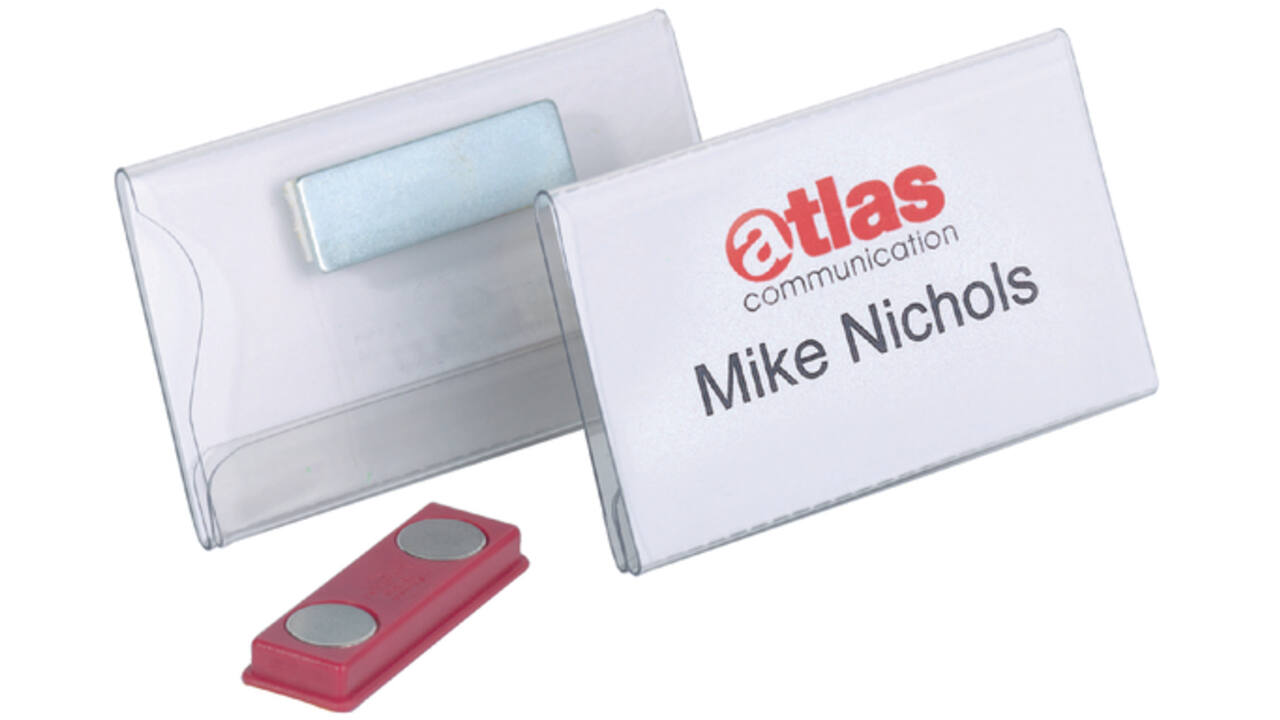 Badge Durable 8116 vlak met magneet 40x75mm