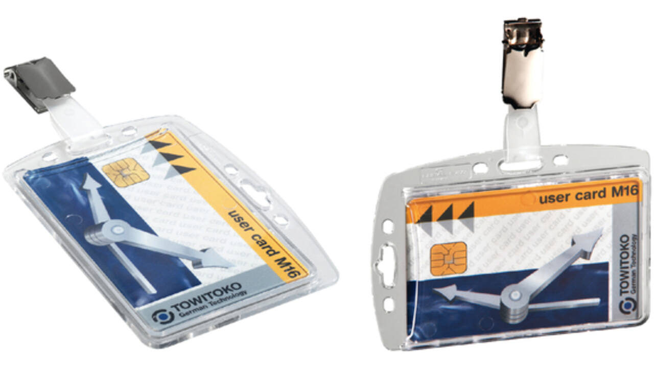 Veiligheidspashouder Durable 8118 open met clip 54x85mm