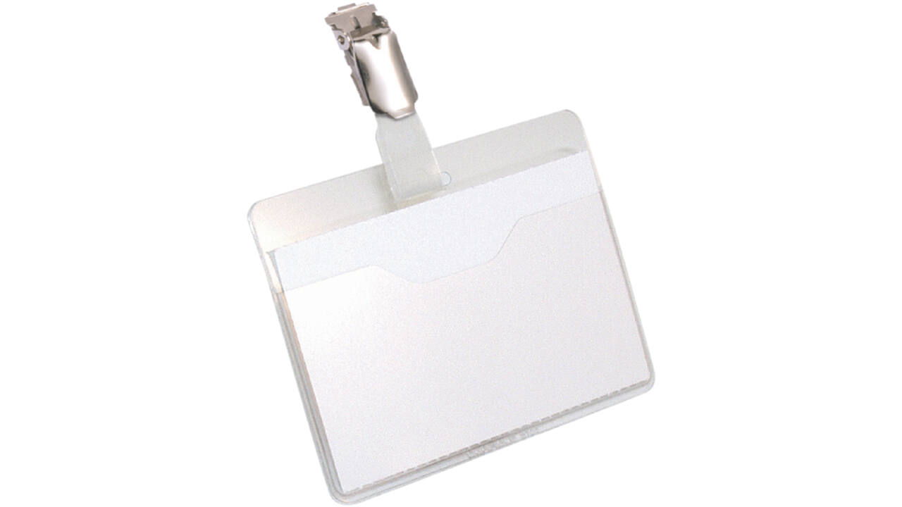 Badge Durable 8106 met clip liggend open 60x90mm