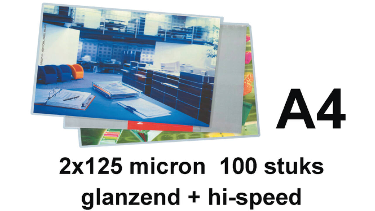 Lamineerhoes GBC A4 highspeed 2x125micron 100stuks