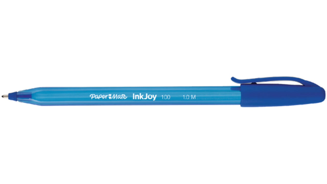 Balpen Paper Mate Inkjoy 100 medium blauw valuepack 80+20 gratis