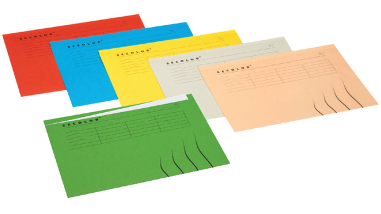 Vouwmap Secolor A4 ongelijk 225gr groen
