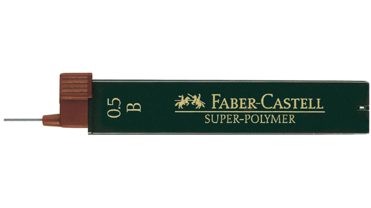 Potloodstift Faber-Castell B 0.5mm super-polymer koker à 12 stuks