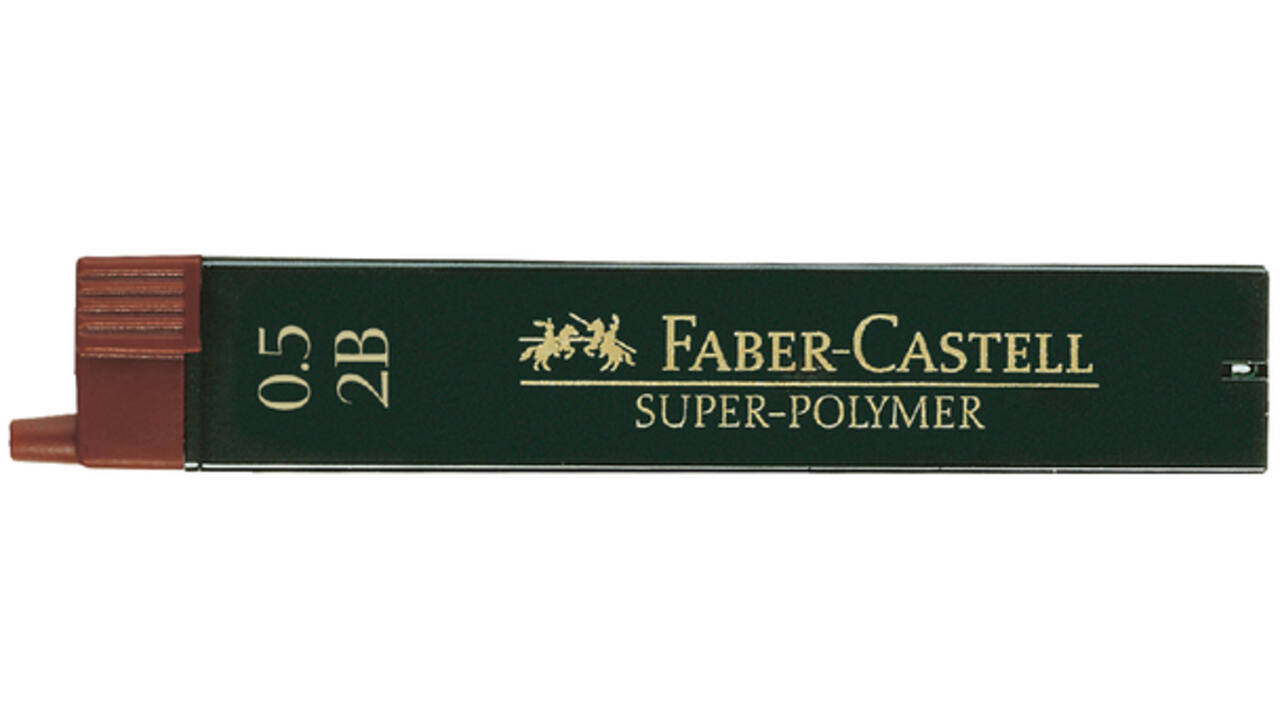 Potloodstift Faber-Castell 2B 0.5mm super-polymer koker à 12 stuks