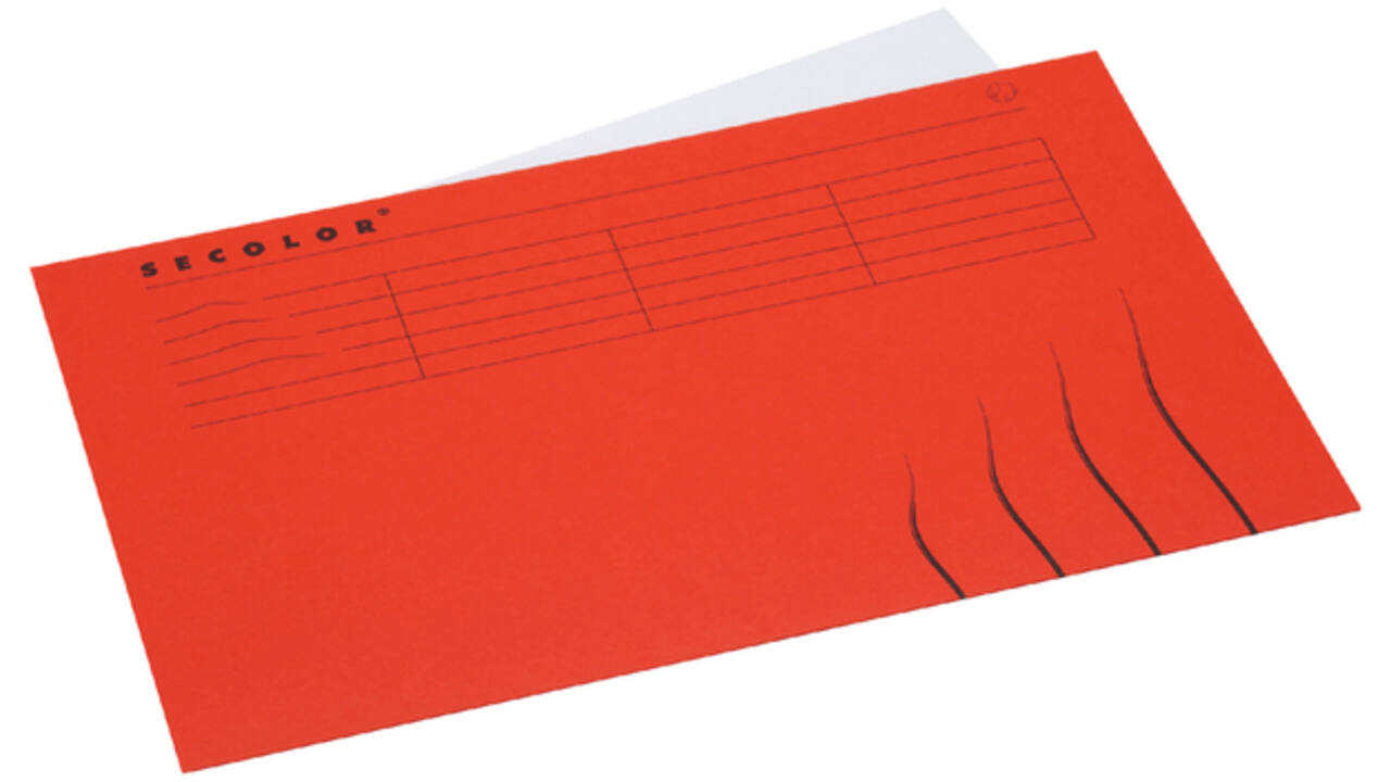 Vouwmap Secolor Folio gelijk 225gr rood