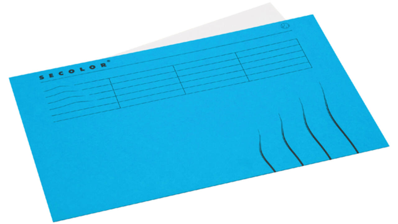 Vouwmap Secolor Folio gelijk 225gr blauw