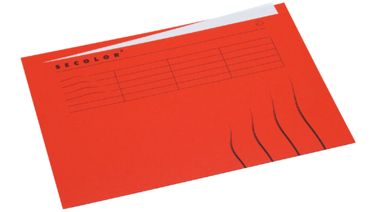 Vouwmap Secolor A4 ongelijk 225gr rood