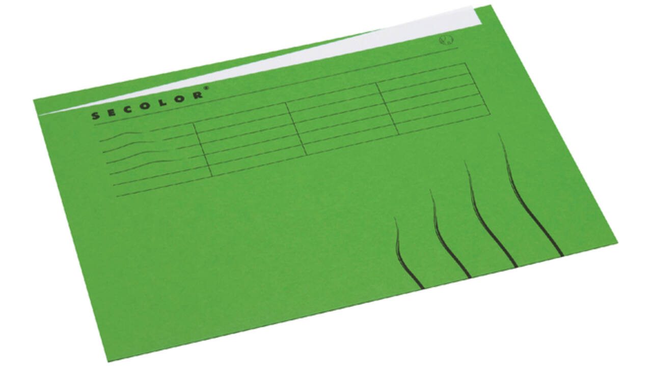 Vouwmap Secolor A4 ongelijk 225gr groen