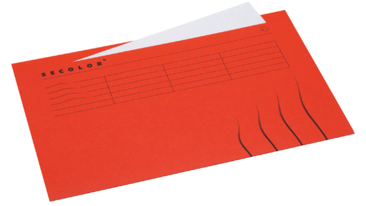 Vouwmap Secolor Folio ongelijk 225gr rood