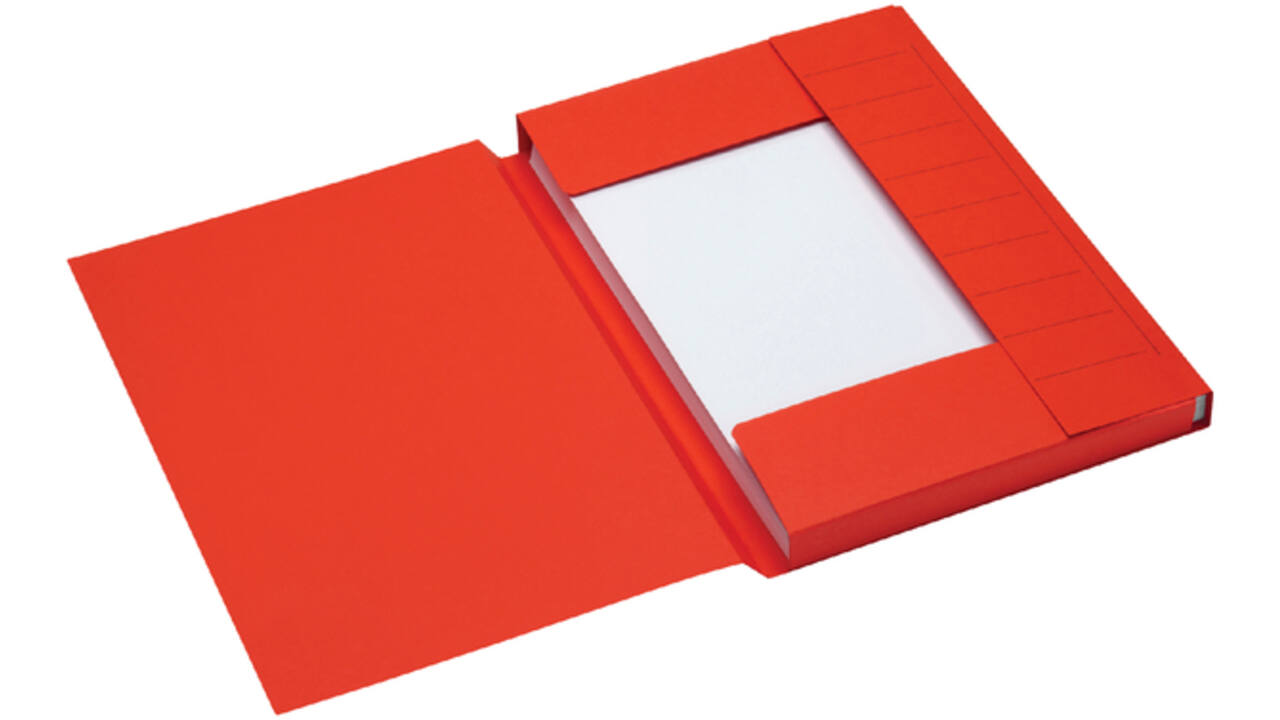 Dossiermap Secolor A4 3 kleppen 225gr rood