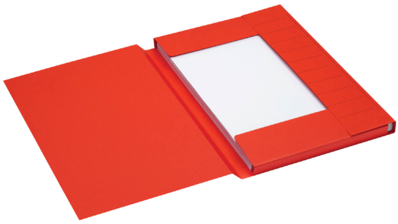 Dossiermap Secolor folio 3 kleppen 225gr rood