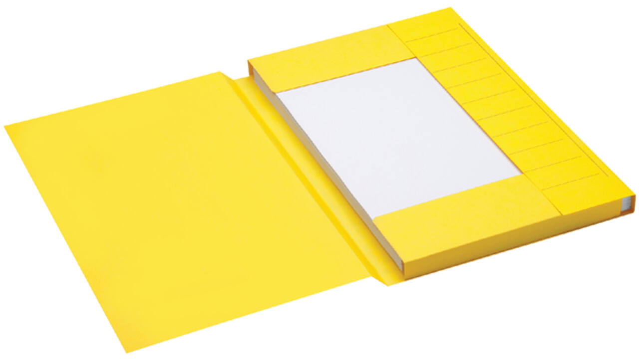 Dossiermap Secolor folio 3 kleppen 225gr geel