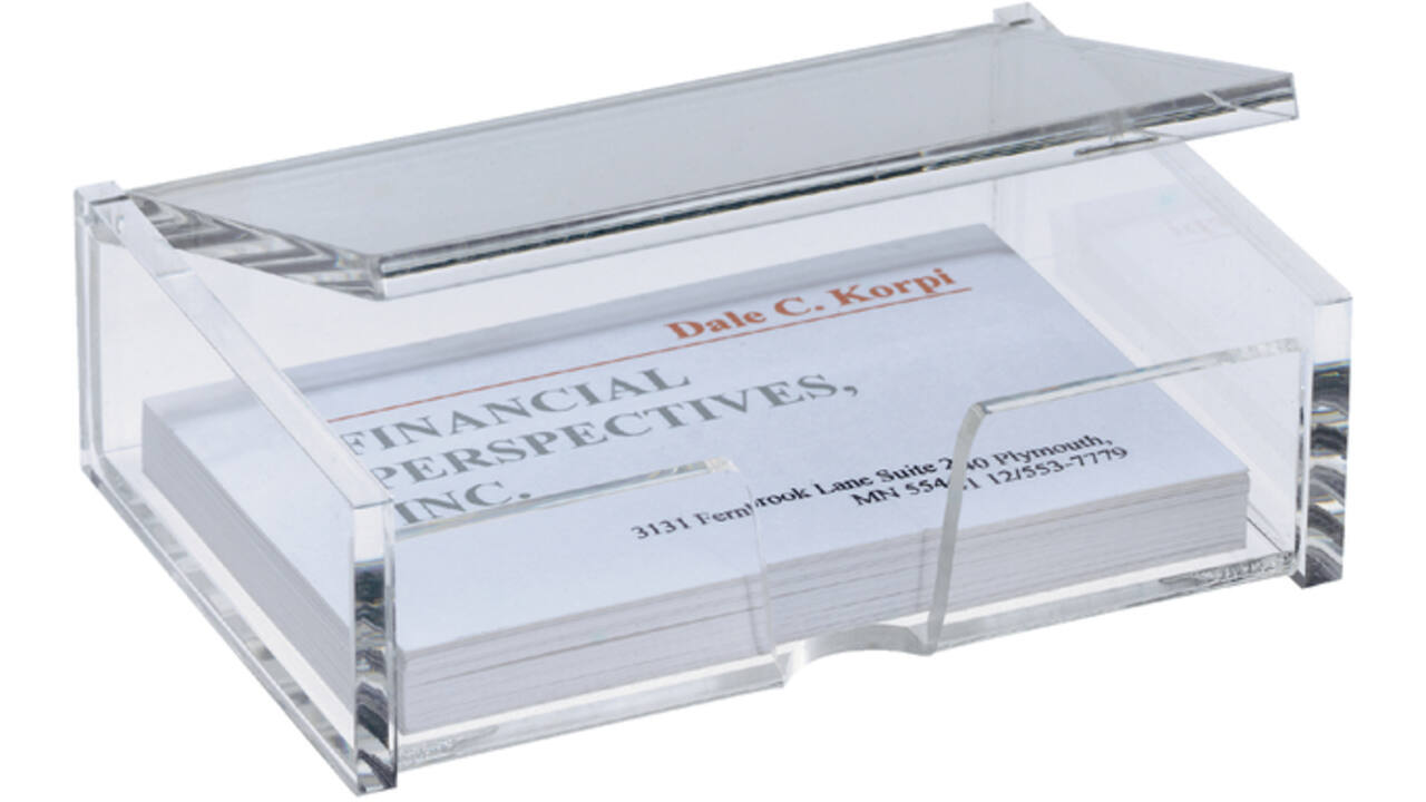 Visitekaartbox Sigel VA112 voor 80 kaarten 90x58mm acryl glashelder