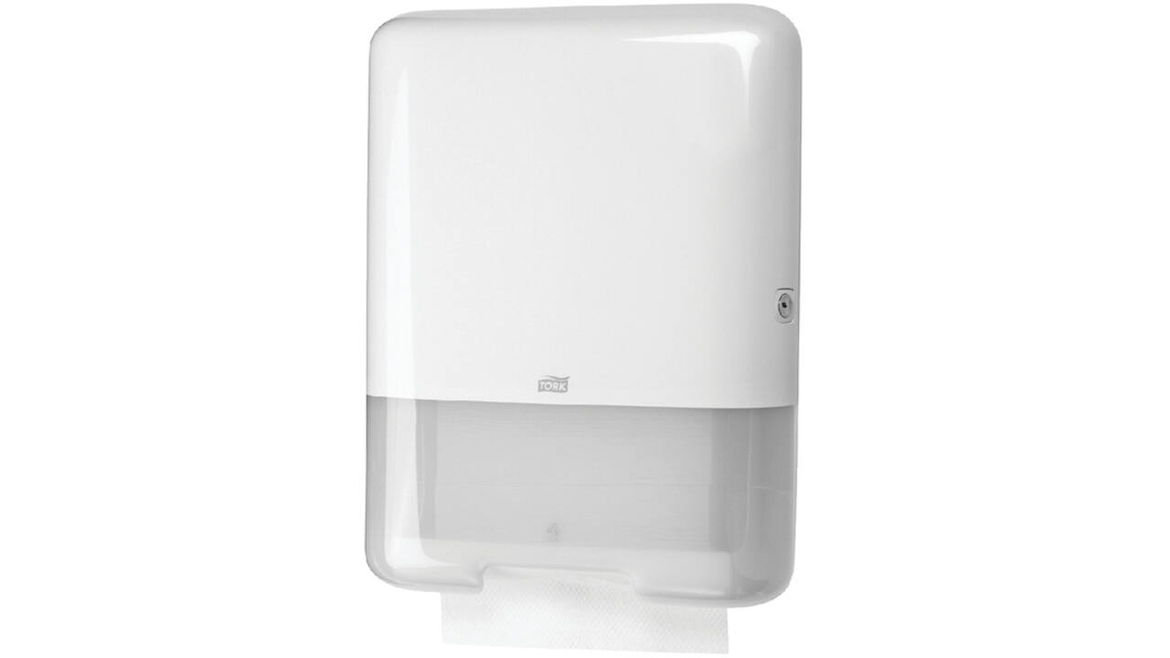 Handdoekdispenser Tork H3 Elevation C-vouw en Z-vouw wit 553000