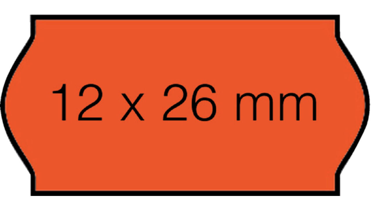 Prijsetiket 12x26mm Sato Samark permanent fluor rood