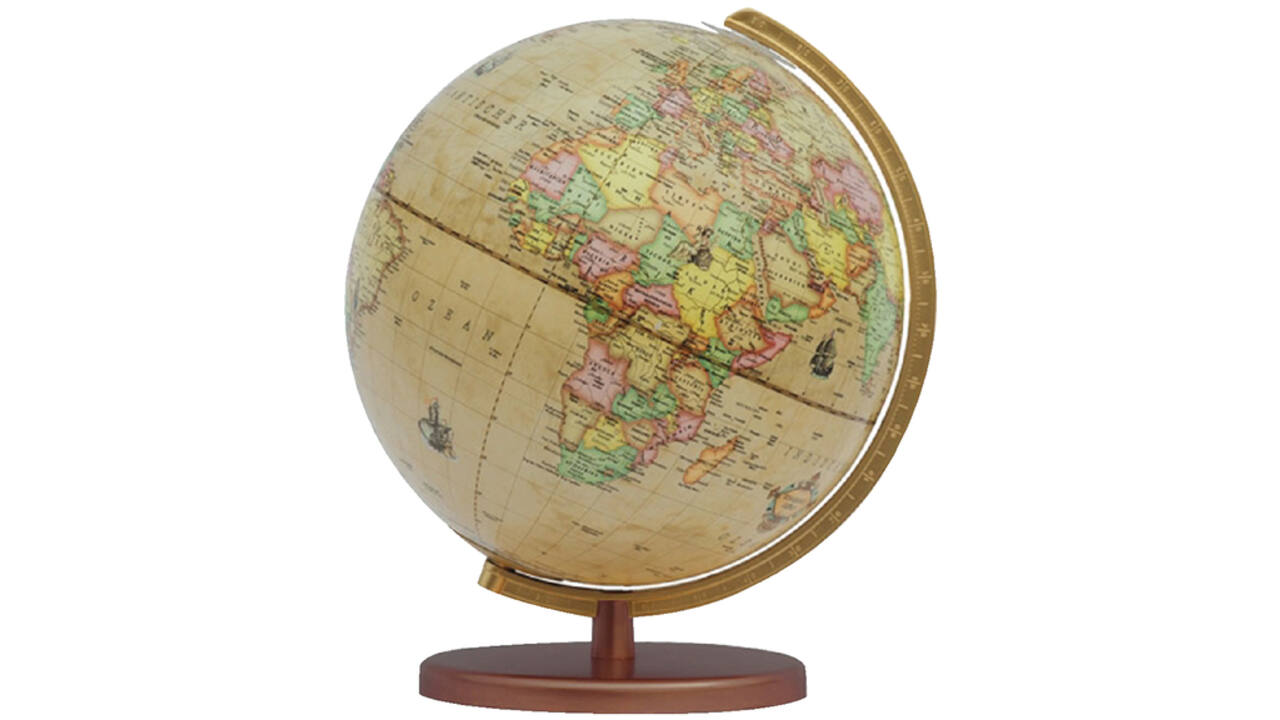 Globe Columbus Renaissance houten voet 30cm 603016/H