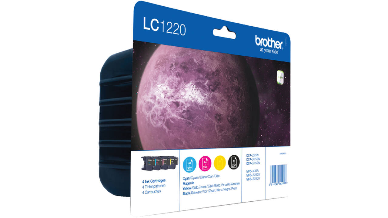 Inktcartridge Brother LC-1220VALBP zwart + 3 kleuren