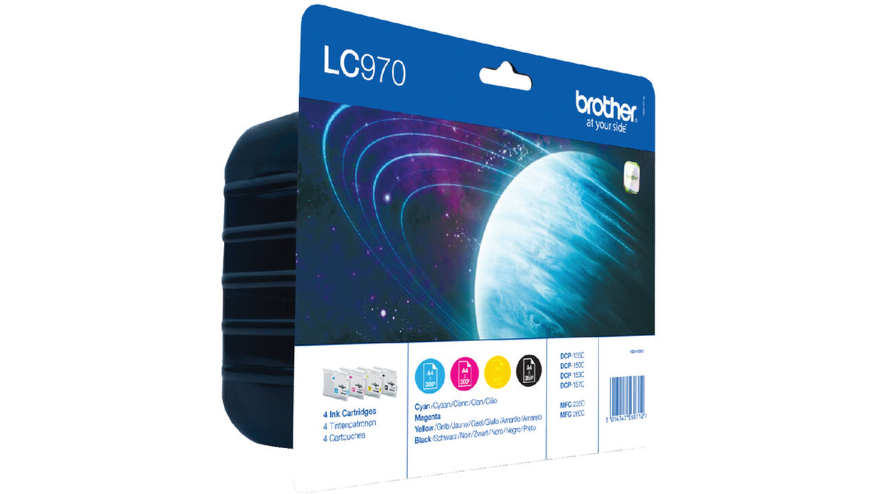 Inktcartridge Brother LC-970VALBP zwart + 3 kleuren