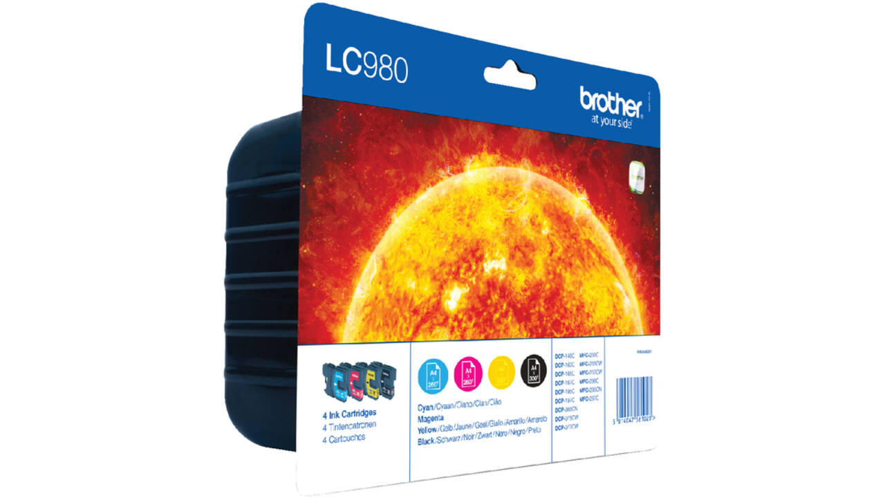 Inktcartridge Brother LC-980VALBP zwart + 3 kleuren