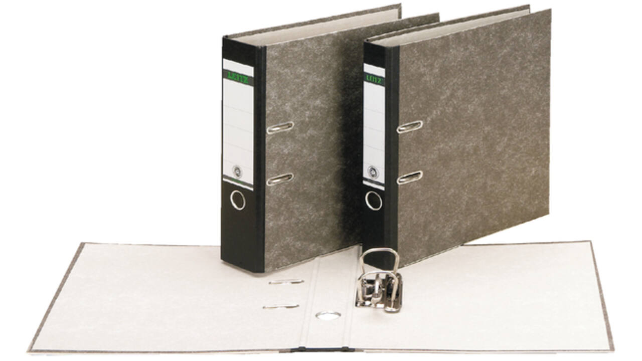 Ordner Leitz 1082 180° 80mm karton folio zwart