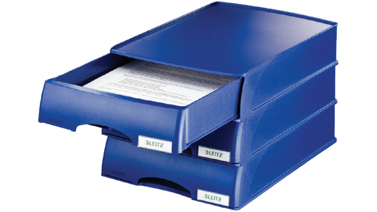 Brievenbak Leitz Plus met lade A4 maxi blauw