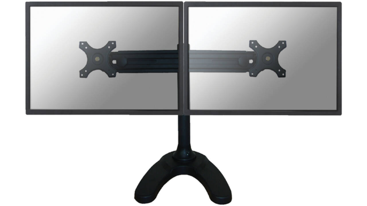 Monitorarm Neomounts D700DD 2x19-30" op voet zwart