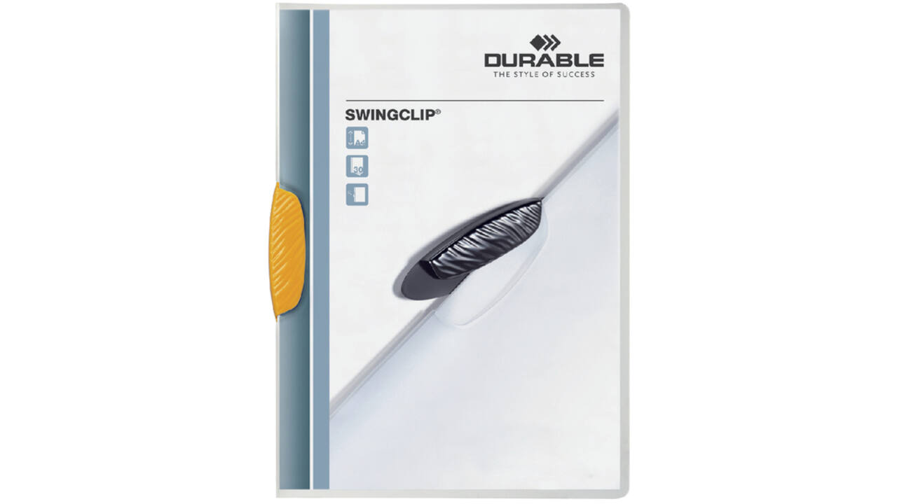 Klemmap Durable Swingclip 30 vellen geel