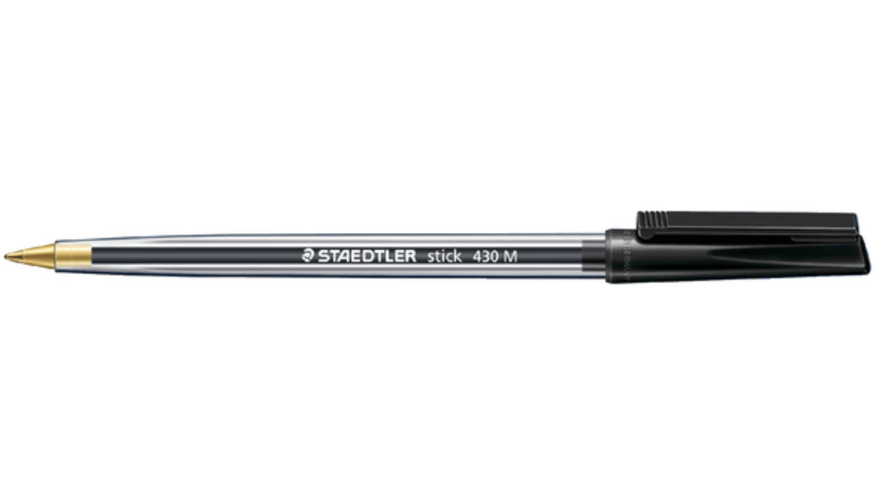 Balpen Staedtler Stick 430 zwart medium