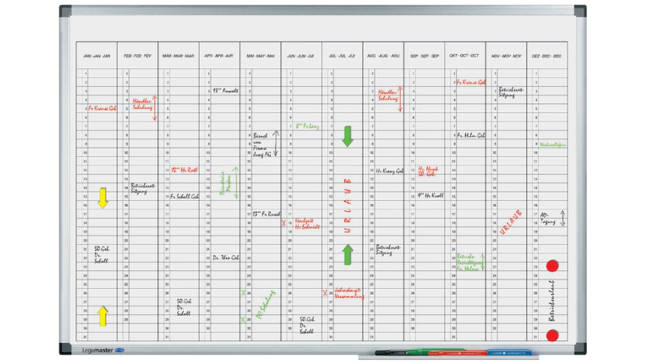 Planbord Legamaster premium jaarplanner verticaal 60x90cm