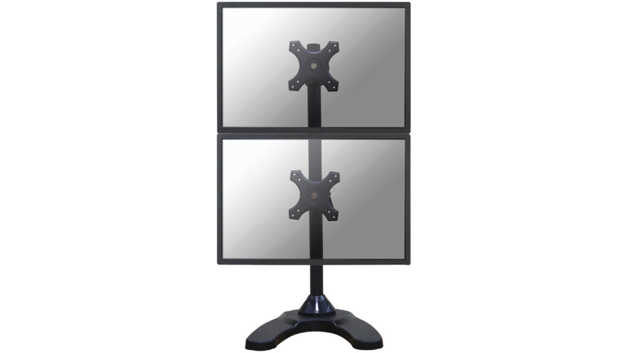 Monitorarm Neomounts D700DDV 2x10-27" verticaal op voet zwart