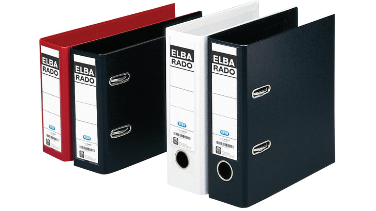 Ordner Elba Rado Plast A5 staand 75mm pvc zwart