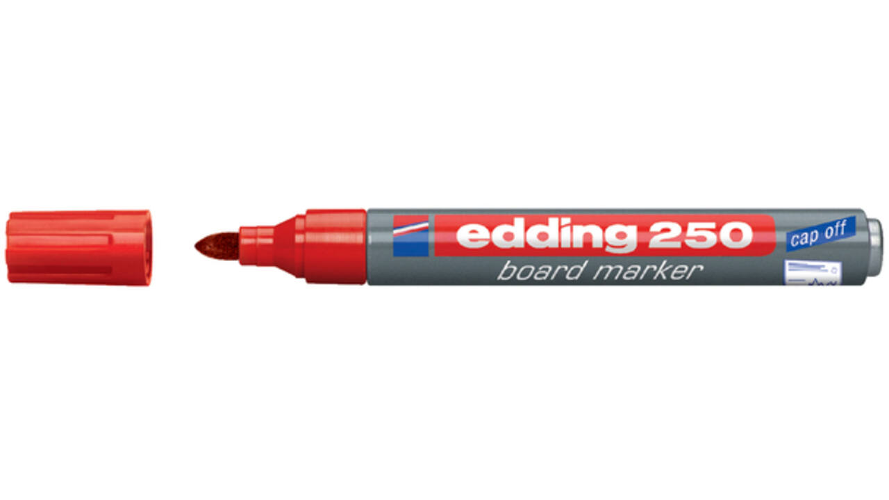 Viltstift edding 250 whiteboard rond 1.5-3mm rood