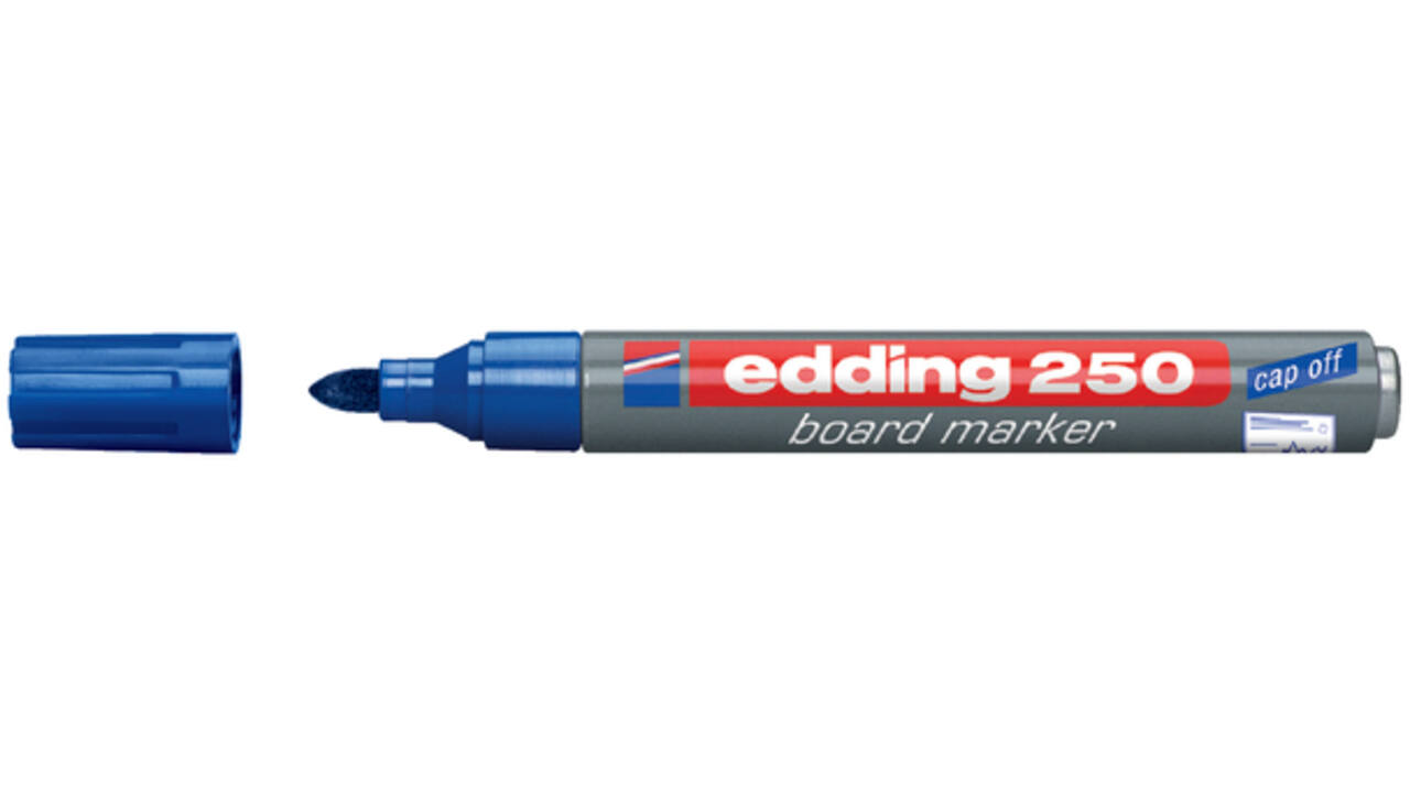Viltstift edding 250 whiteboard rond 1.5-3mm blauw