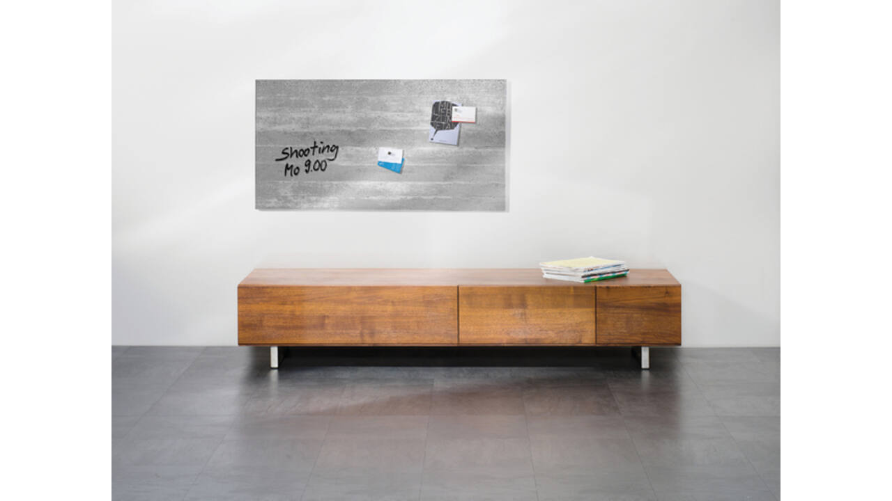 Glasbord Sigel magnetisch 910x460x15mm beton design