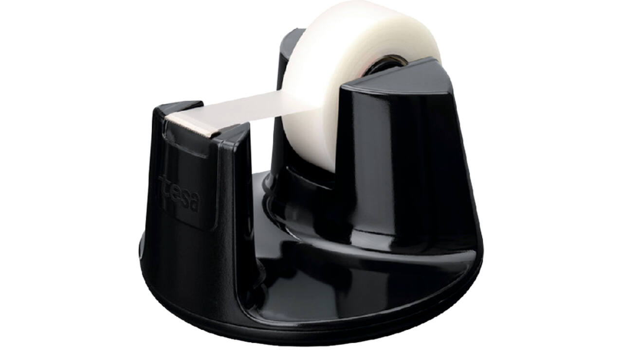 Plakbandhouder tesa Easy Cut® compact + 1 rol plakband invisible 33mx19mm zwart