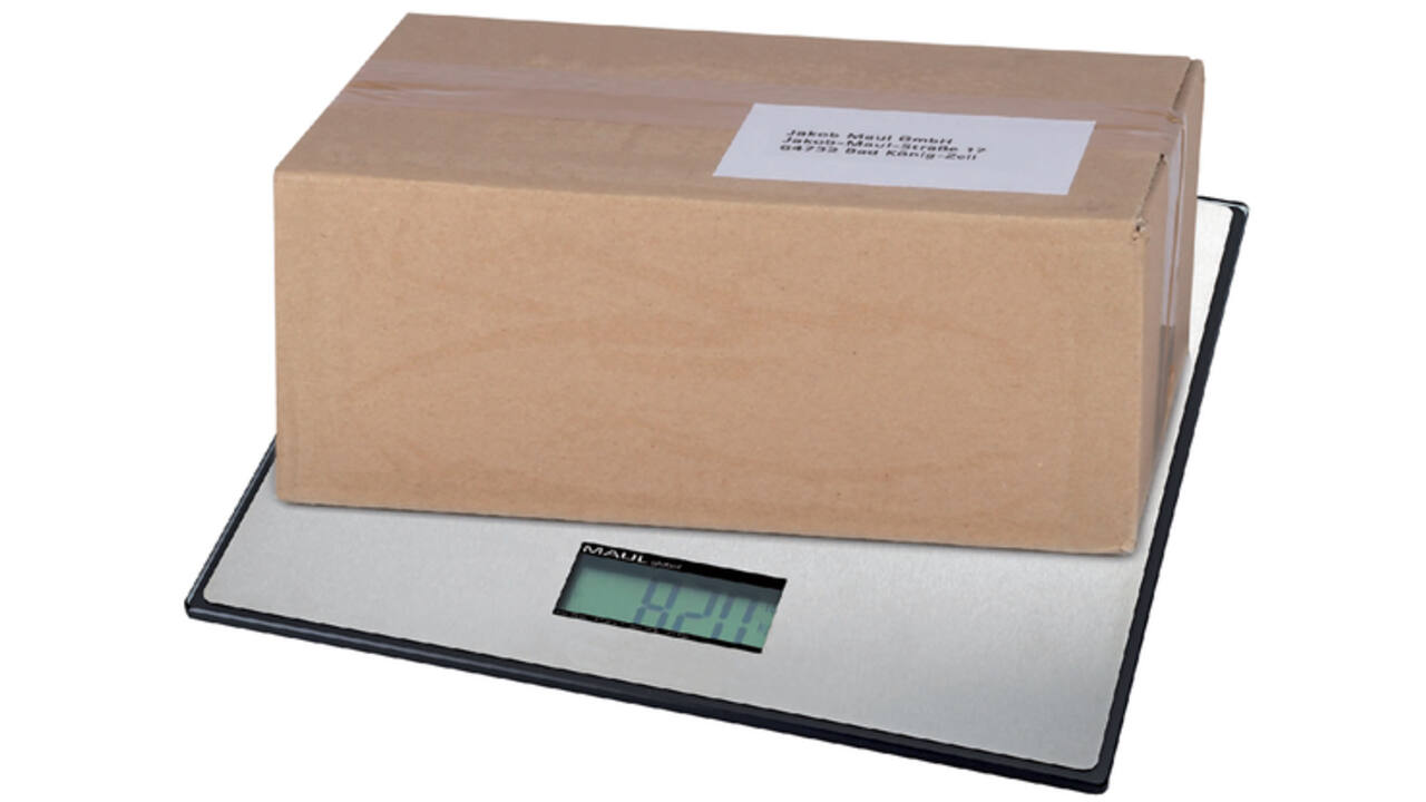 Pakketweger MAUL Global 50kg metalen plateau 32x32cm inclusief batterij zwart